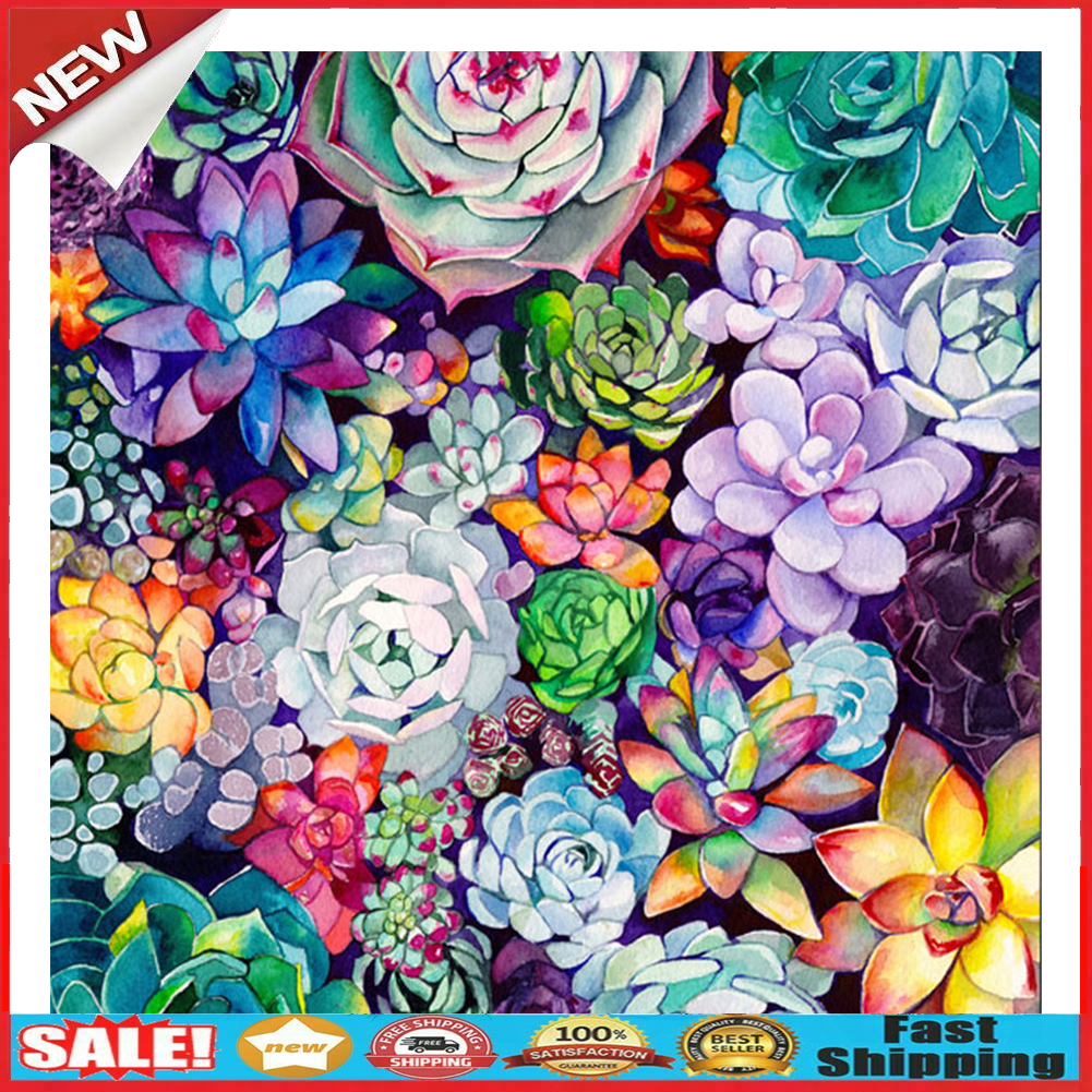 5D Full Square Drill Mosaic Picture DIY Colorful Flowers Diamond Painting @