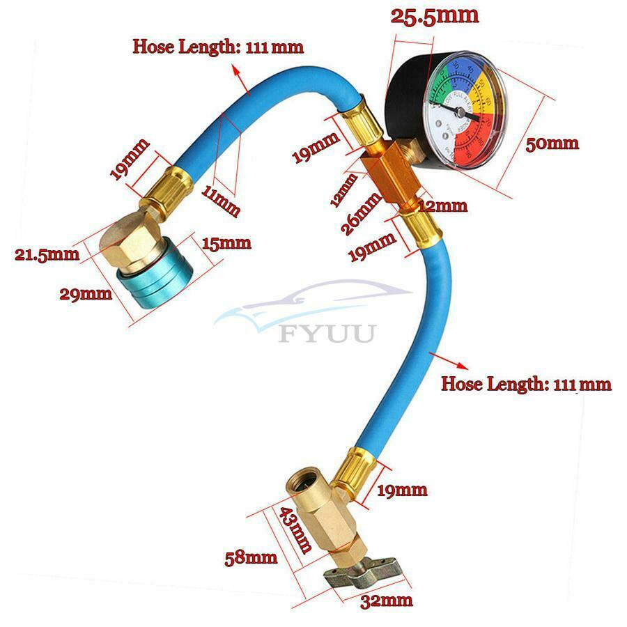 AC Adjustable Self-sealing R1234yf 100Psi Gauge Pressure Hose Filled Refrigerant