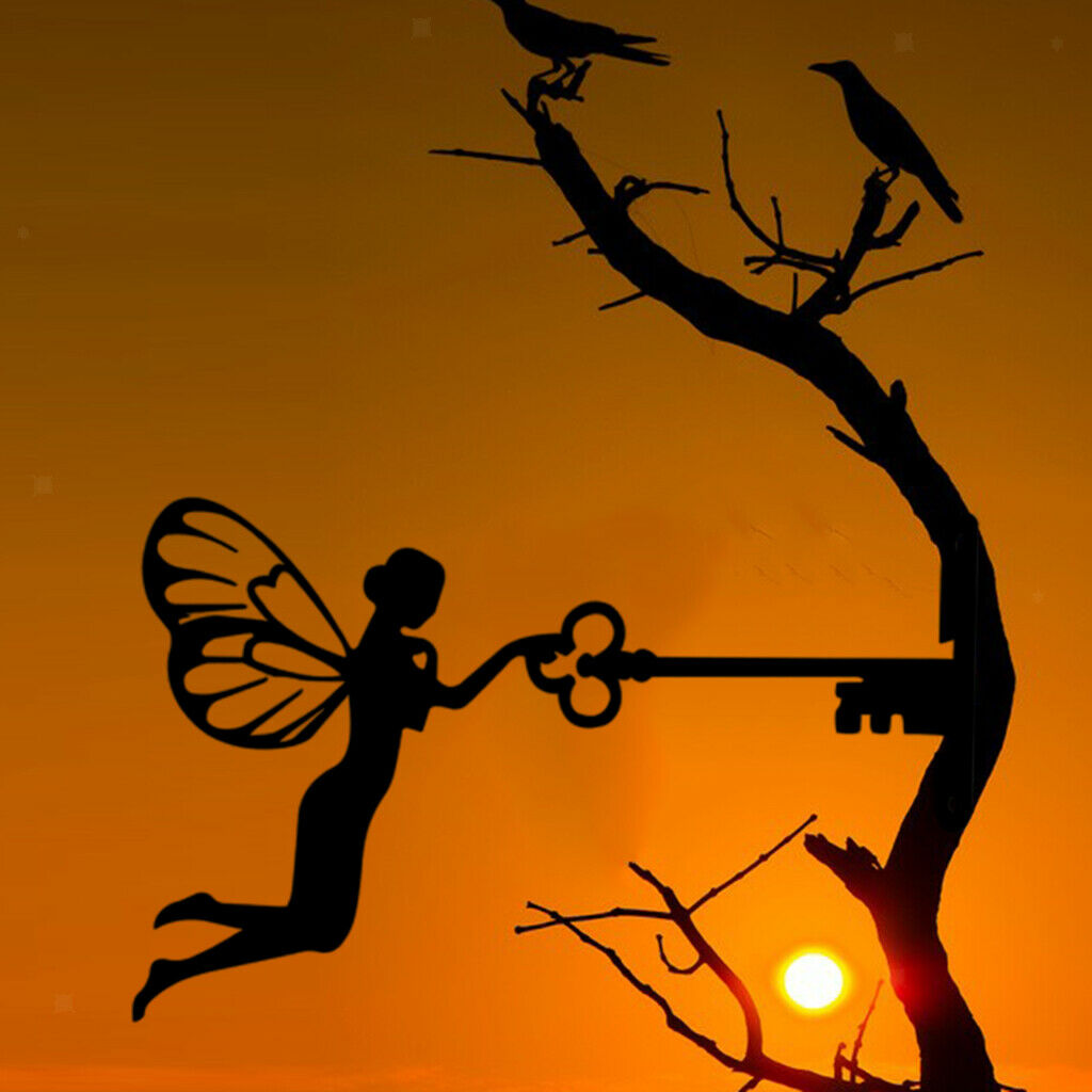 Outdoor Garden Decor Metal Fairy Silhouette Statue for Home Decor Tree Wall