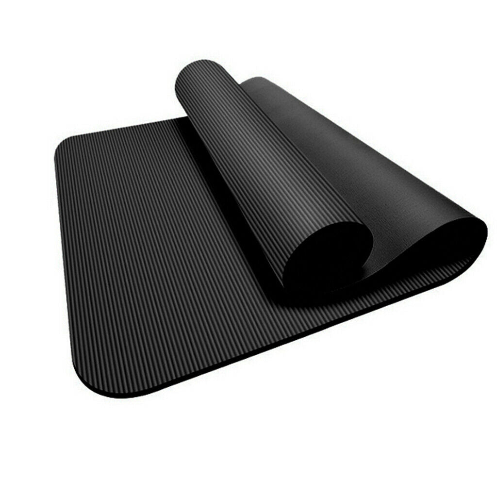 Yoga Mat Women Men Pad Gymnastic Picnic Pilates Training Cushion Black
