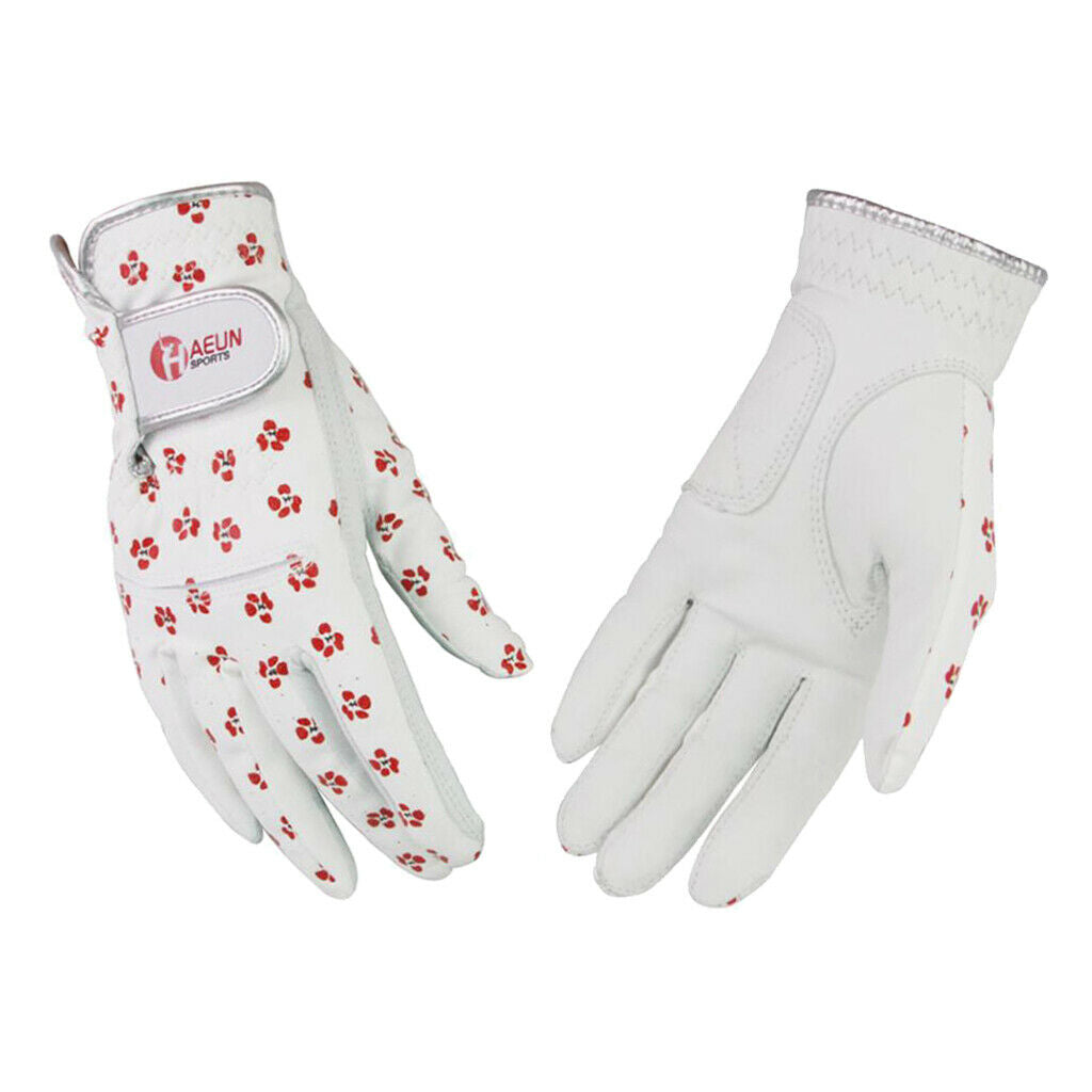 1 Pair Women Breathable Golf Gloves Left Right Hand Glove Pure Sheepskin