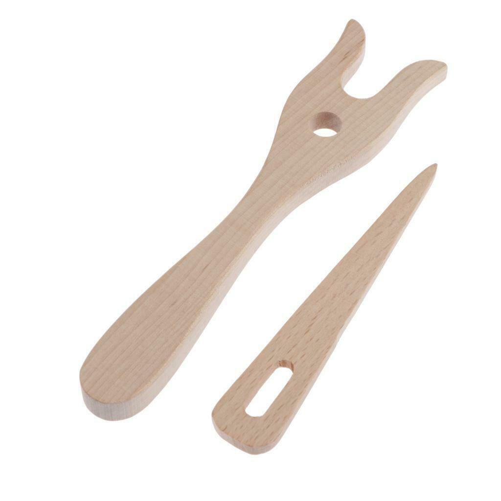 1 Set Handheld Wooden Knitting Fork Lucet Tools for Weaving Braiding Cordmaking