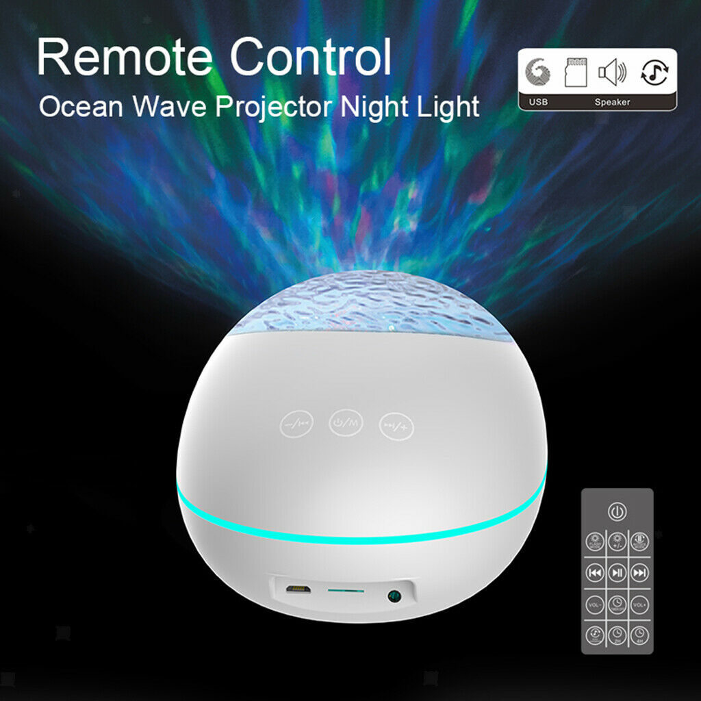 2-in-1 Projection Lamp and Bluetooth Speaker 8 Colors Changing White