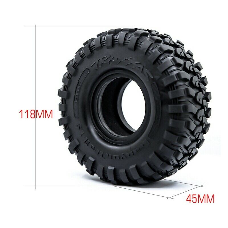 4PCS 118MM 1.9 Rubber Tires Tyres Wheel for 1/10 RC Cler Car Axial SCX10 900H1I8