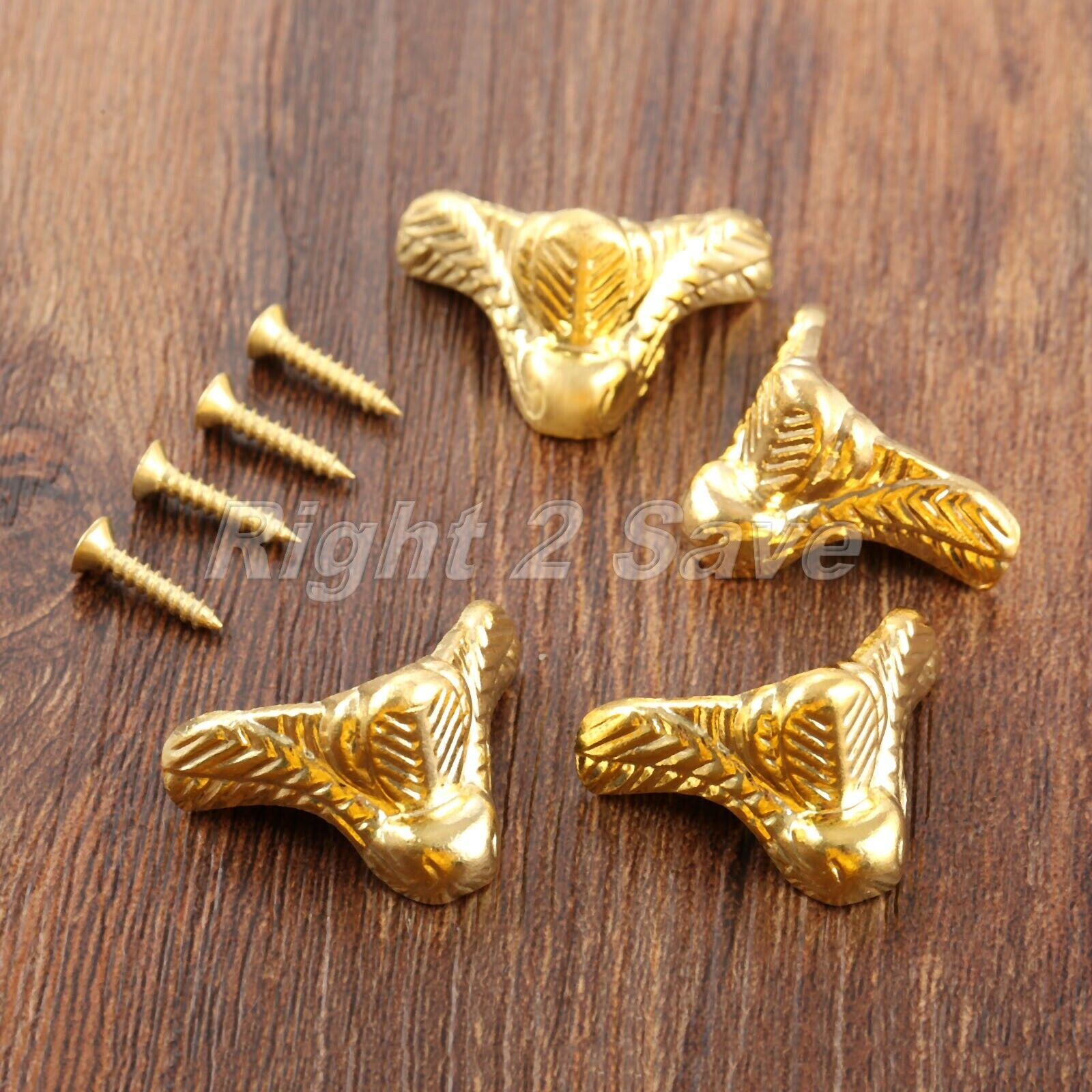 4x Unique Wood Chest Jewelry Box Wood Decorative Feet Leg Corner Protector Guard