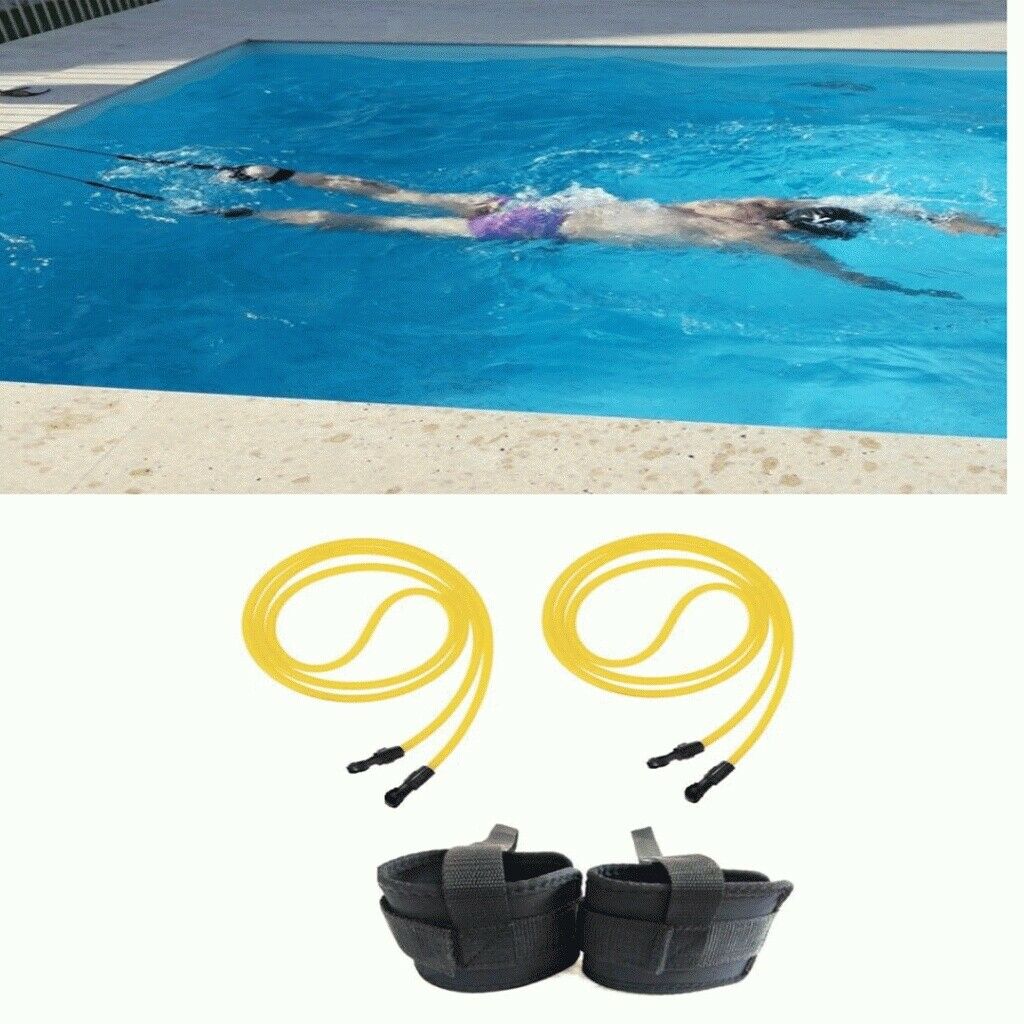 Stationary Swimmer Swim Trainer Belt Set Ankle Strap Leash Equipment New