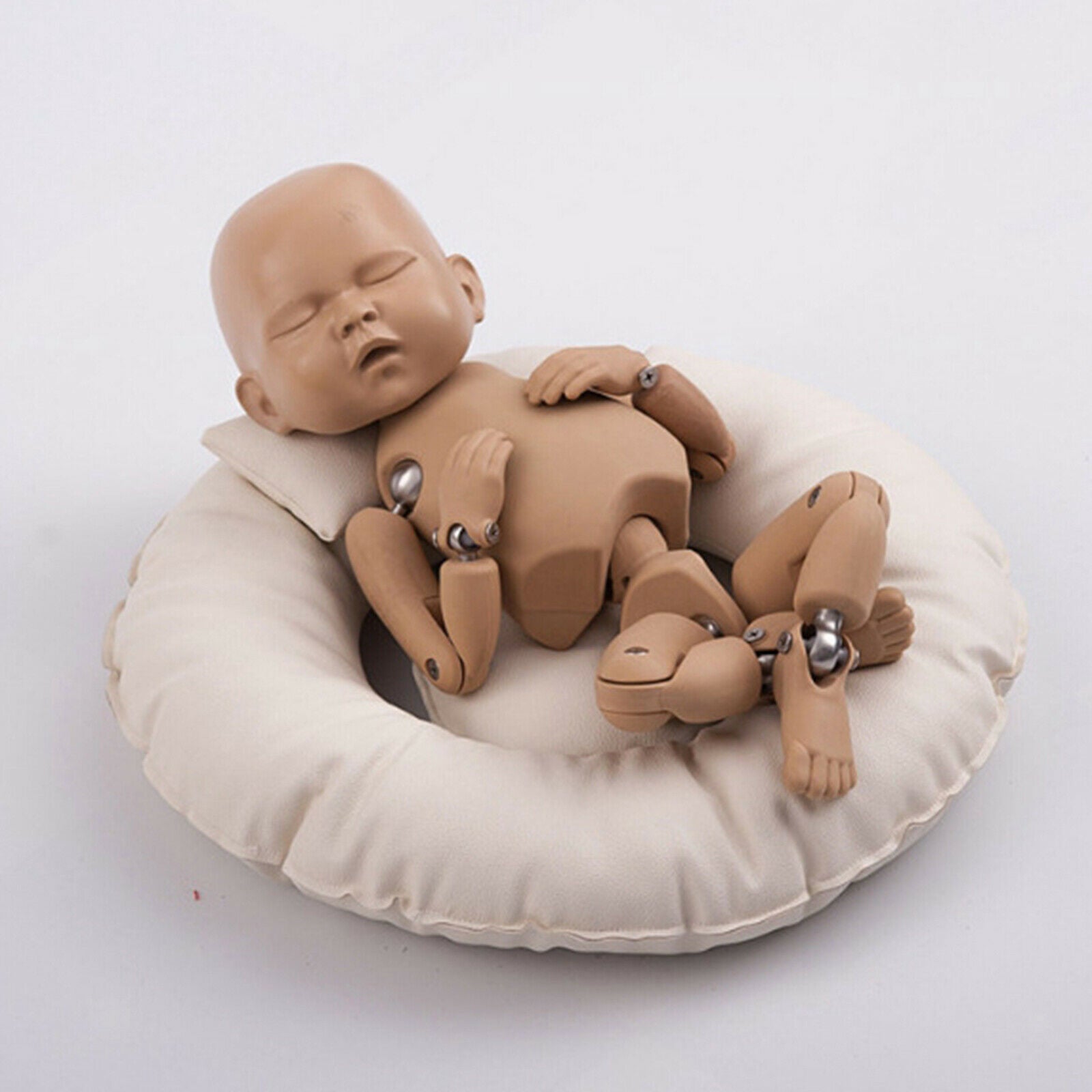 Newborn Baby Photography Prop Posing Pillow Basket Pad for Pictures Beige
