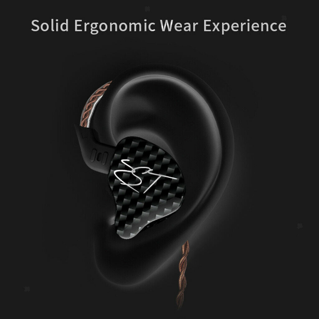 4BA+1DD Hybrid Earphone Headset HIFI Earbuds In Ear Monitor Headphones Black