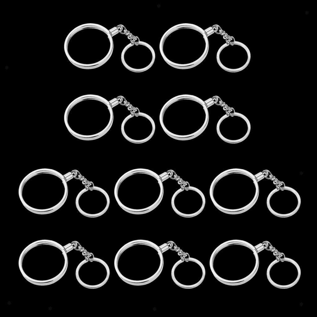 10PCS DIY Keychain Coin Collection Key Chain Keyring Pendant Charm Gift 40mm