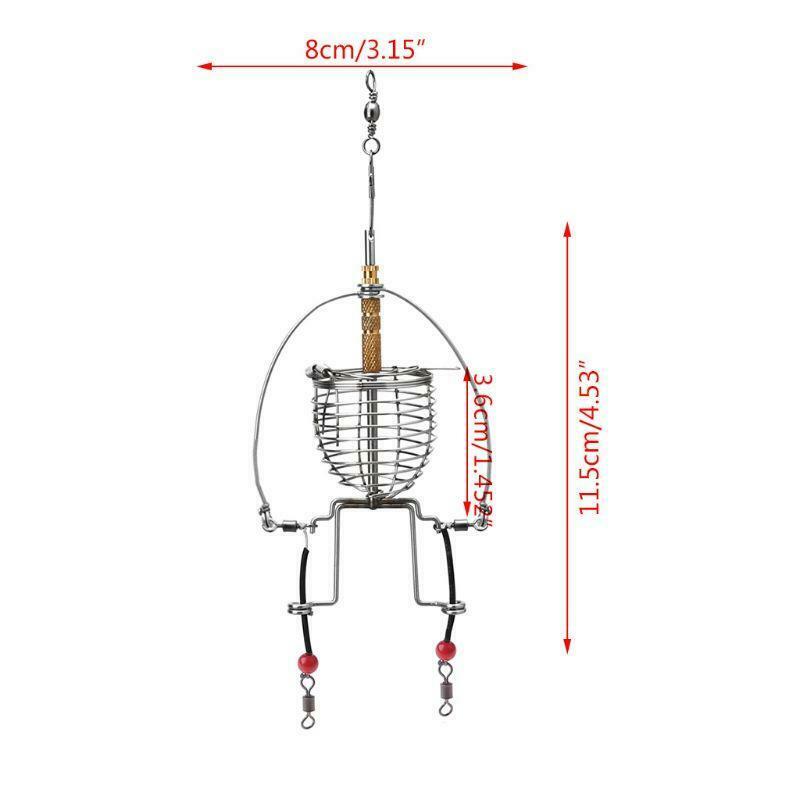 Fishing Feeder Automatic Tackle Multi Functional Launcher Trap Spring Cage Hook