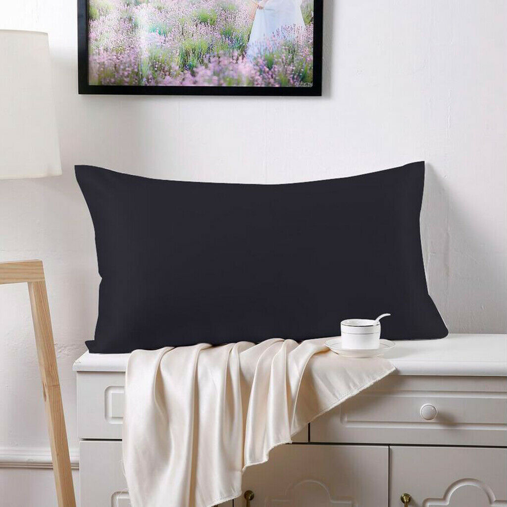 19 Momme Both Side Pure Silk Pillowcase for Hair Facial Beauty Black