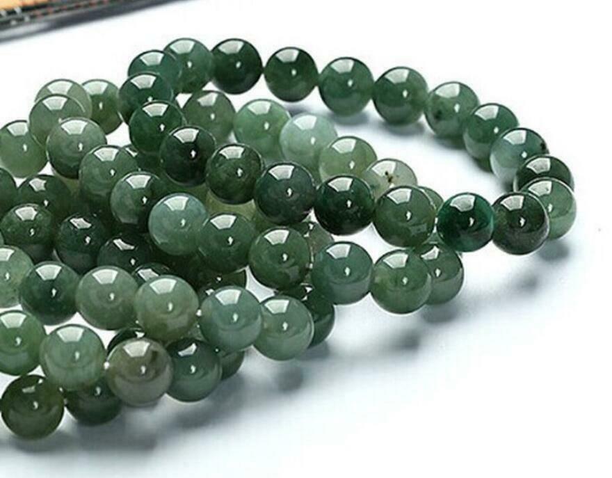 Certified 100% Natural 10mm Green Grade A Jade Jadeite Round Bead Bracelet