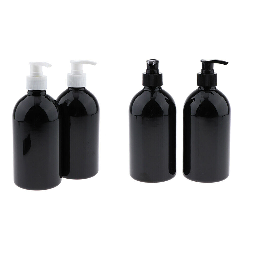 4Pcs 500mL Empty Lotion Dispenser Bottles Pump Refillable Shampoo Containers