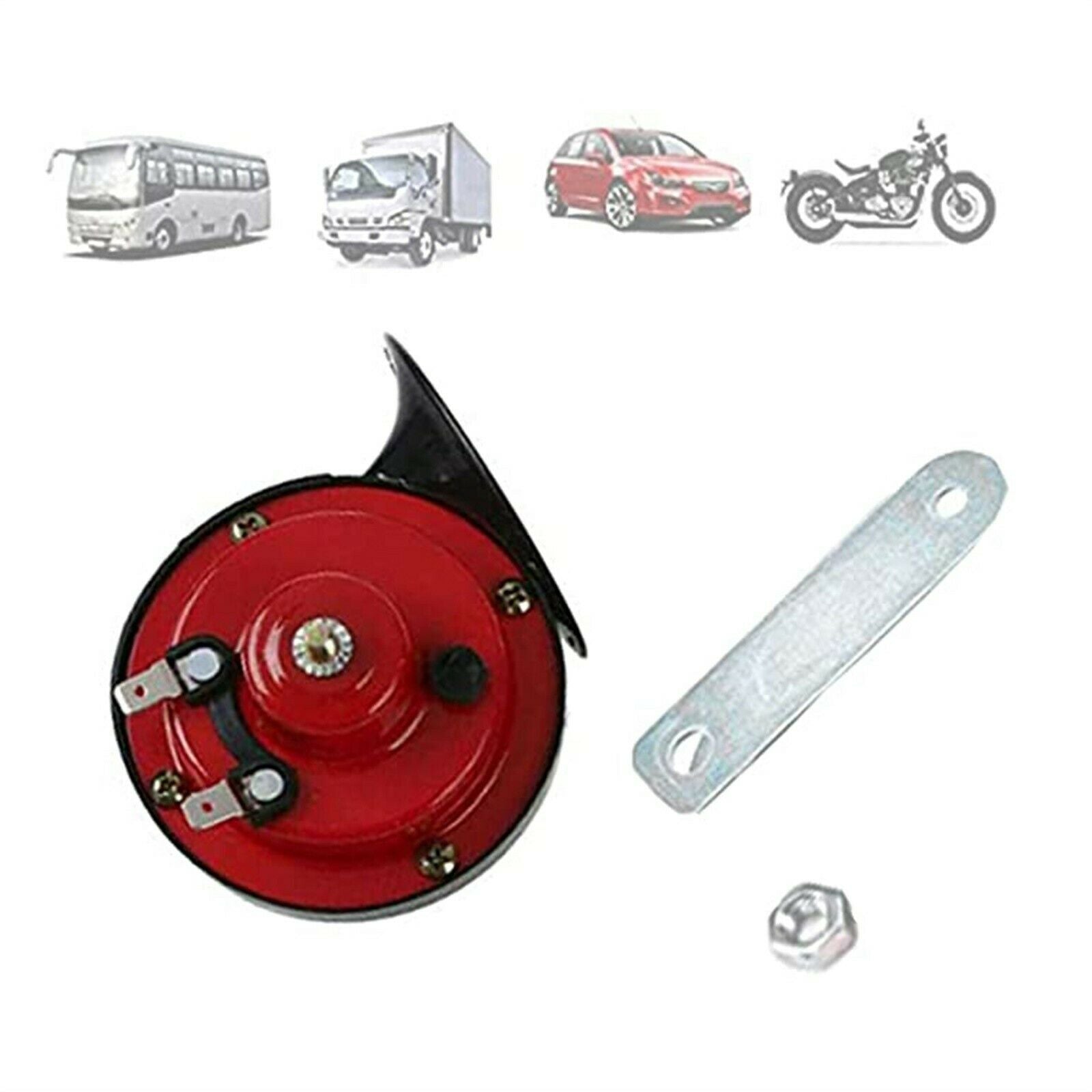 Super Loud Speaker Dual Trumpet Air Horn Compressor 12V Car Truck Train SUV Red