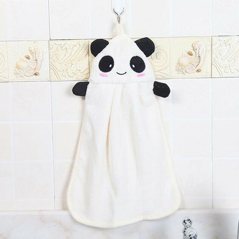 1PC Children Nursery Hand Towel Soft Plush Cartoon Animal Hanging Bathing Tow BU
