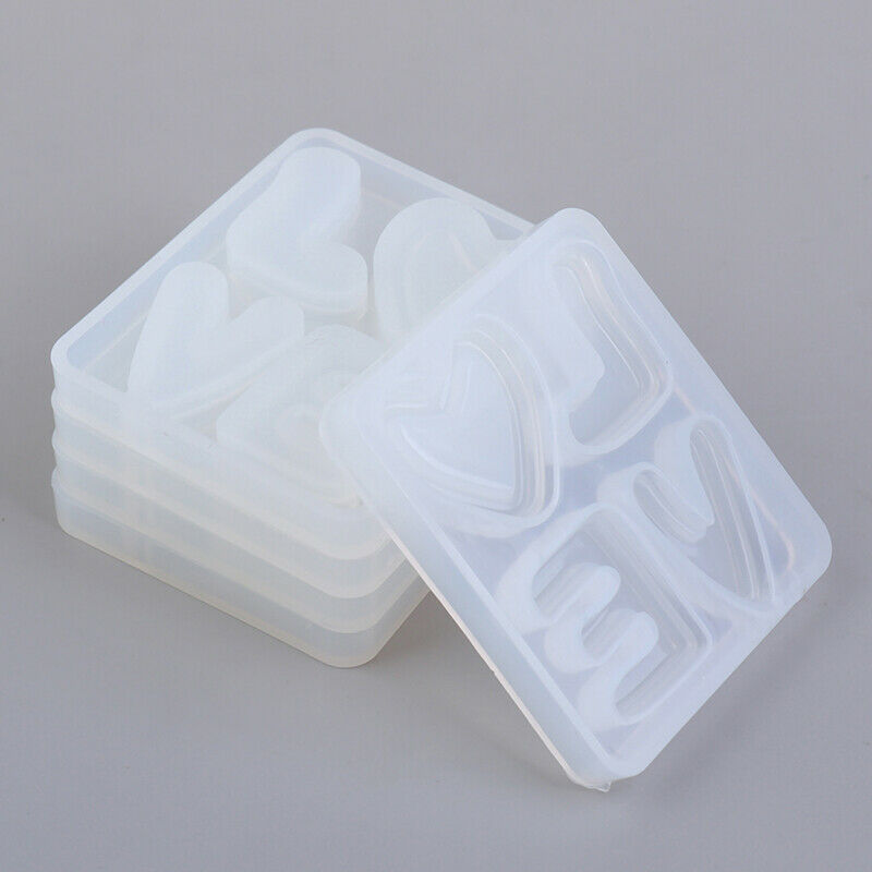 5pcs Love Letters Form Silicone Cake Mold Chocolate Fondant Moulds Baking.l8