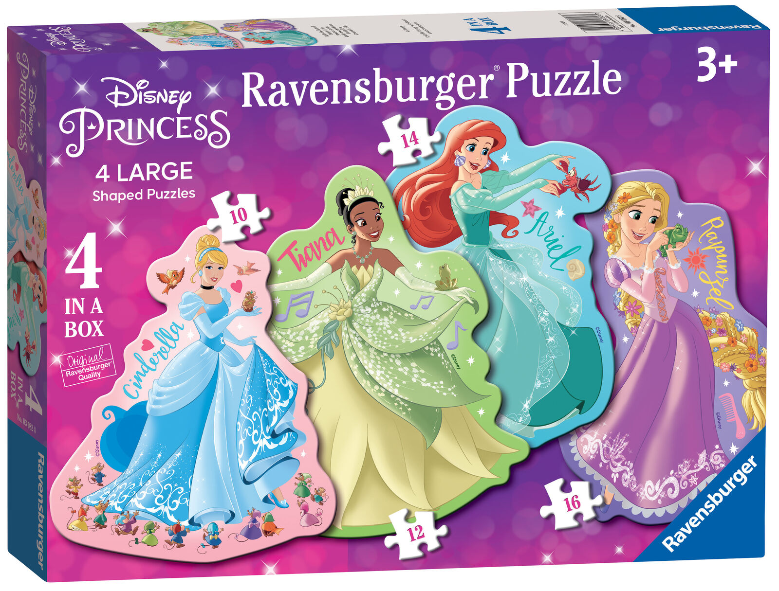 3082 Ravensburger Disney Princess Four Large Shaped Jigsaw Puzzles Children 3yr+