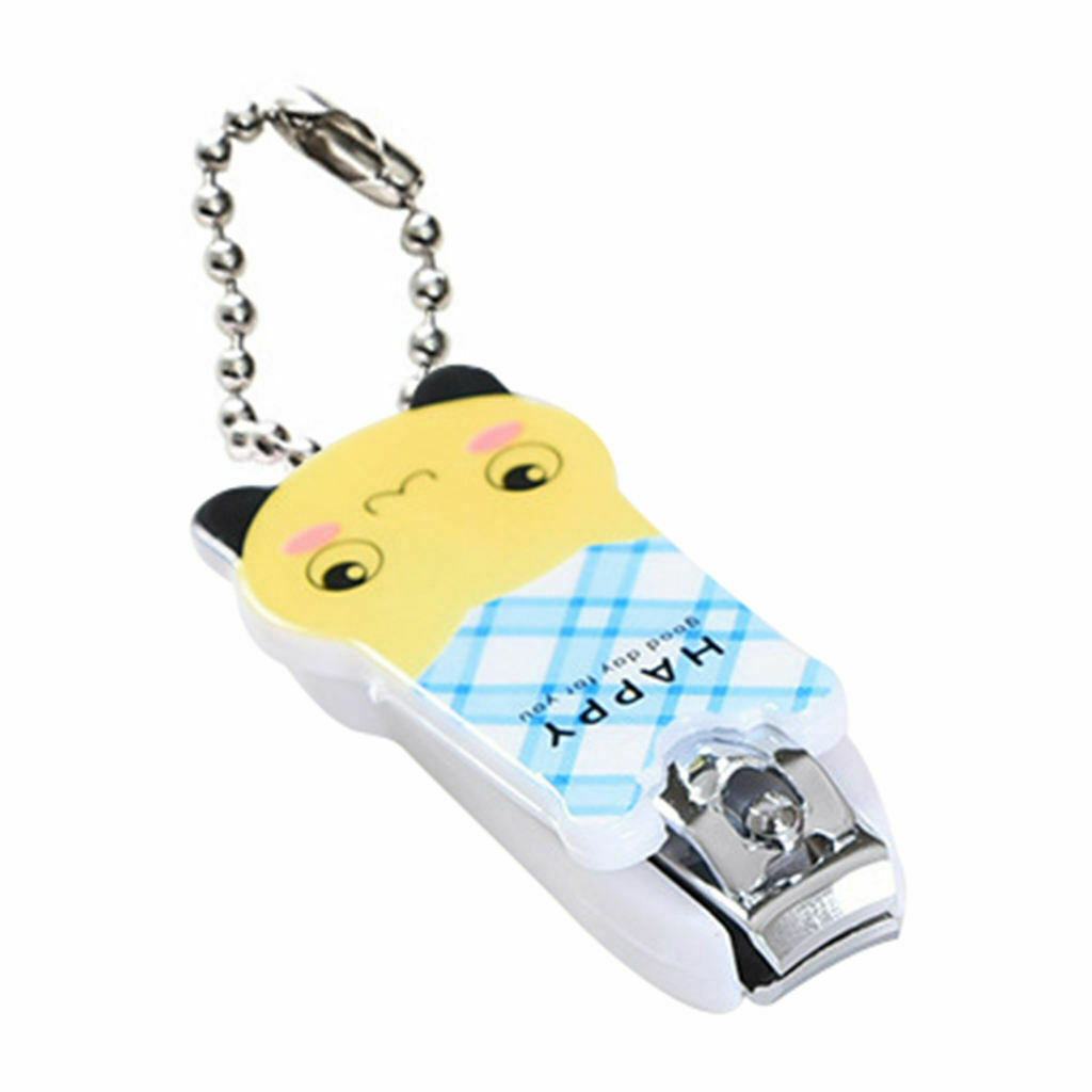 Cute Cartoon Stainless Steel Nail Clipper with Chain, Kids Baby Grooming Kit