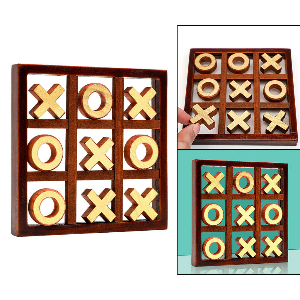 Travel Wooden Tic-Tac-Toe Intelligent Board Game Kids and Adults Puzzle Game