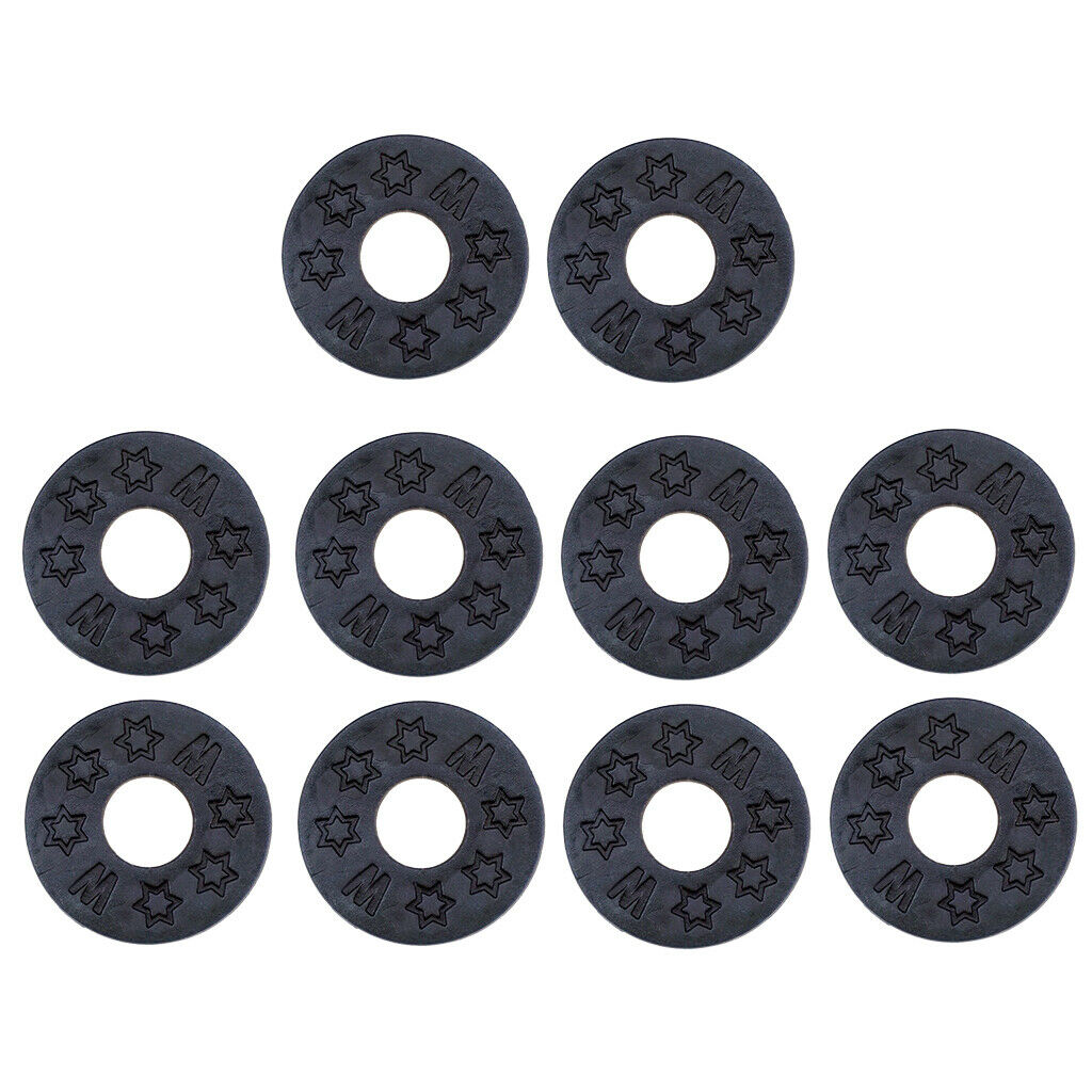 20 Pieces Guitar Strap Block Rubber Safety Strap Lock Washer Gasket Black