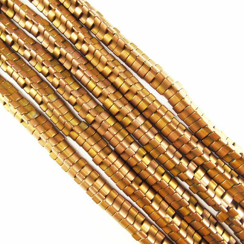 6x6x2mm Coffee Frosted Hematite Dart Pendant Loose Bead 15.5 inch A-380TS