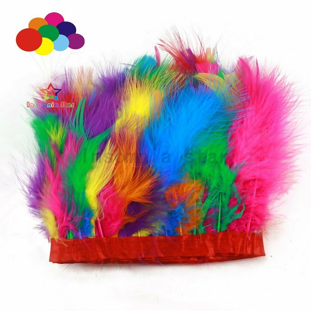 Wholesale 2 meter Multicolor Marabou Feather fringe trims Width 6-7 INCH Wedding