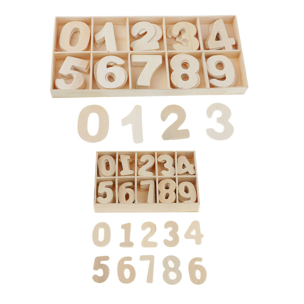 120x 2 trays wooden numbers 0 9 Mix decorations Decoupage Craft Flatbacks