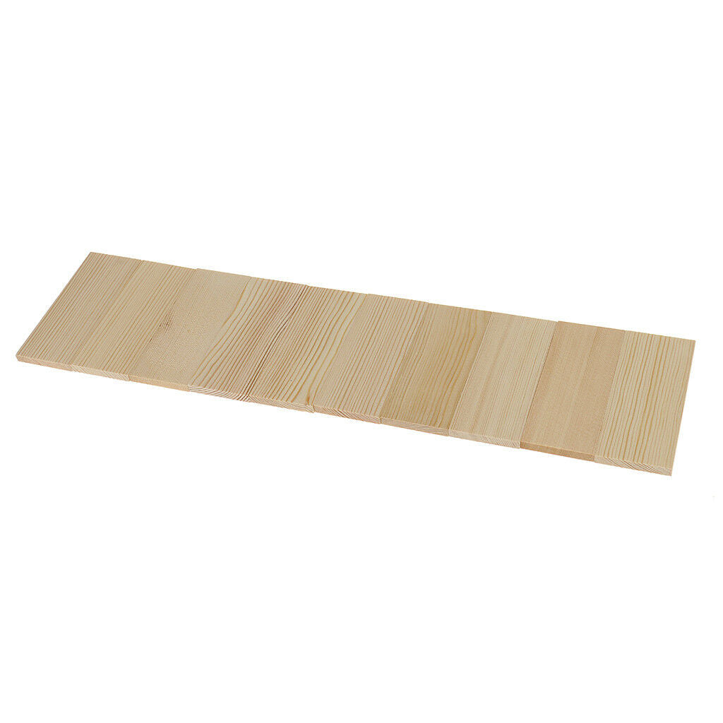 Pack of 10 Natural Wooden Rectangle Board Panel for Modelling Crafts 10cm