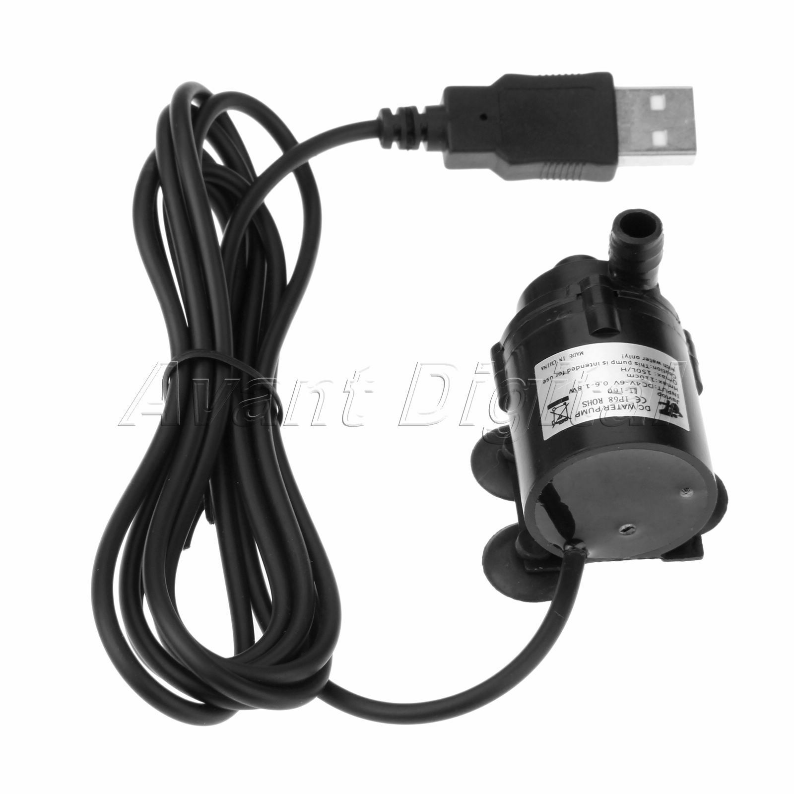 Mini DC 4-6V Brushless Water Pump Amphibious Motor Low Noise w/ USB Interface