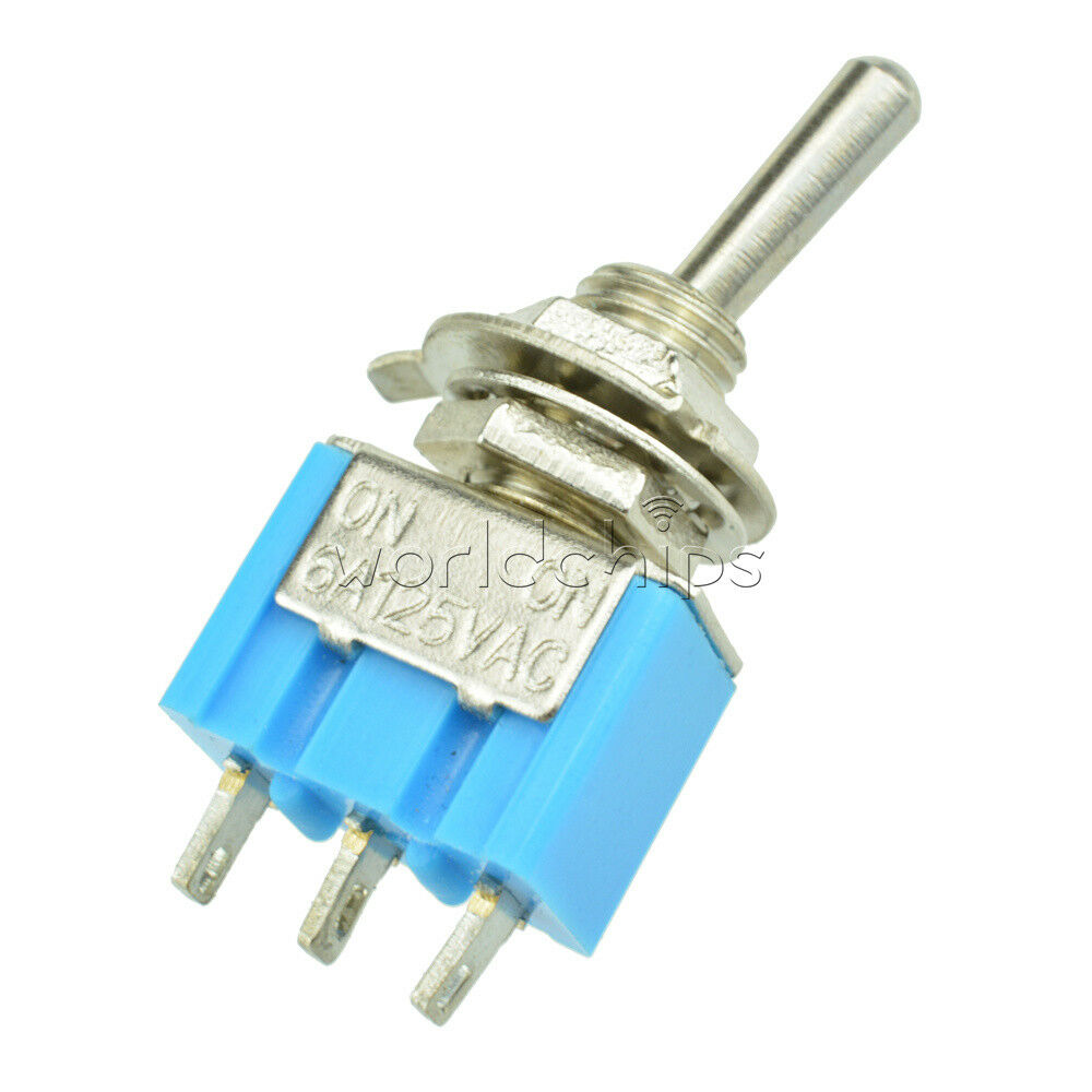 10pcs SPDT MTS-102 3-Pin SPDT ON-ON 6A 125VAC Mini Toggle Switches