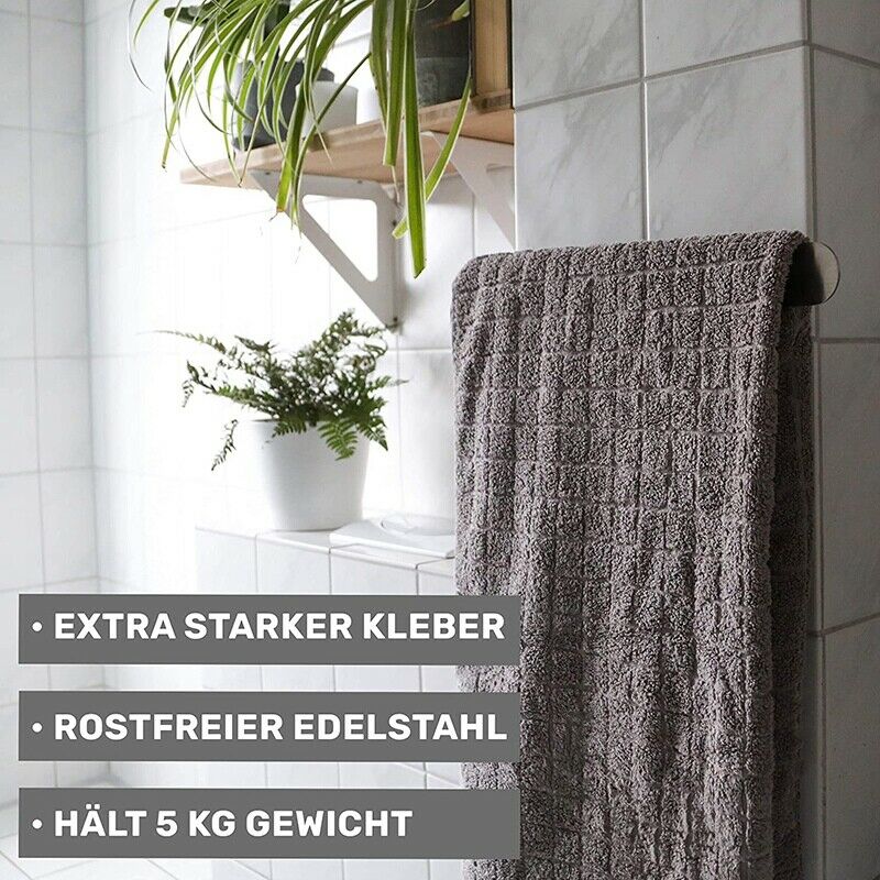 Towel Holder Without Drilling -Self-Adhesive 37 Cm -Bath Accessories - PractW4F6