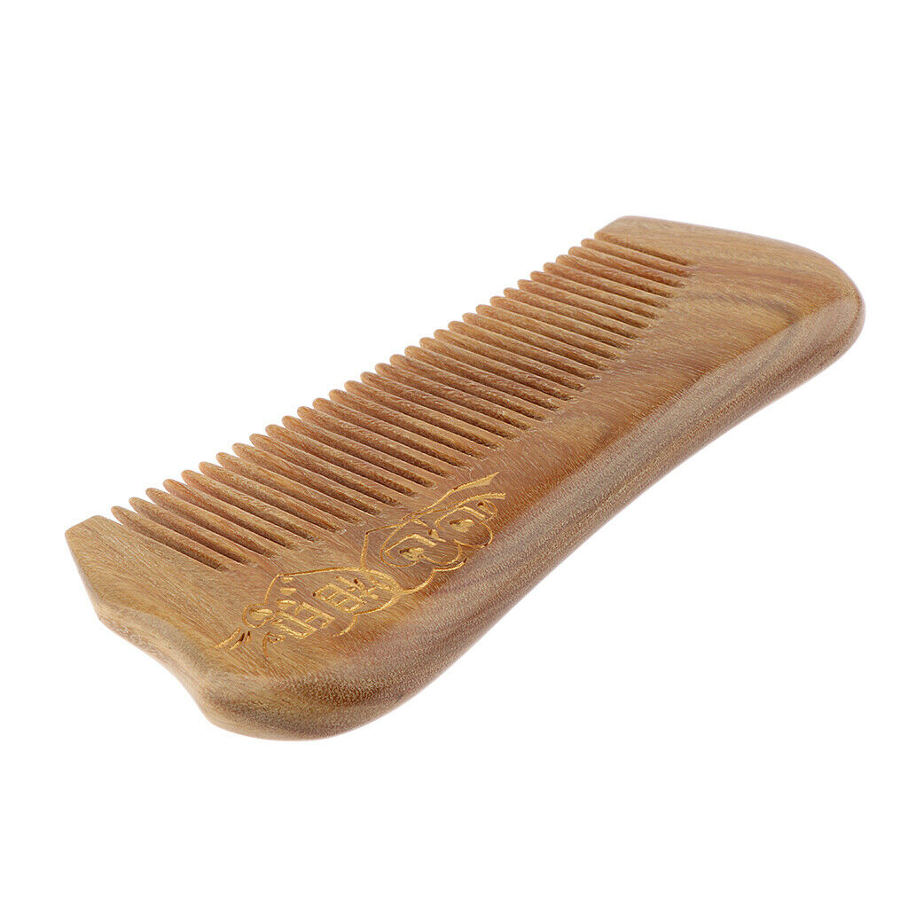 Wide Tooth Natural Wooden Hair Comb Anti-static Massage Detangler Comb Character