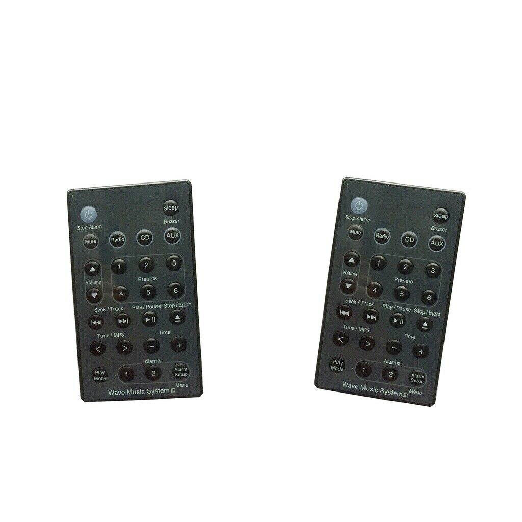 2 Piece New Remote Control Universal for B-Wave Music Radio System Black