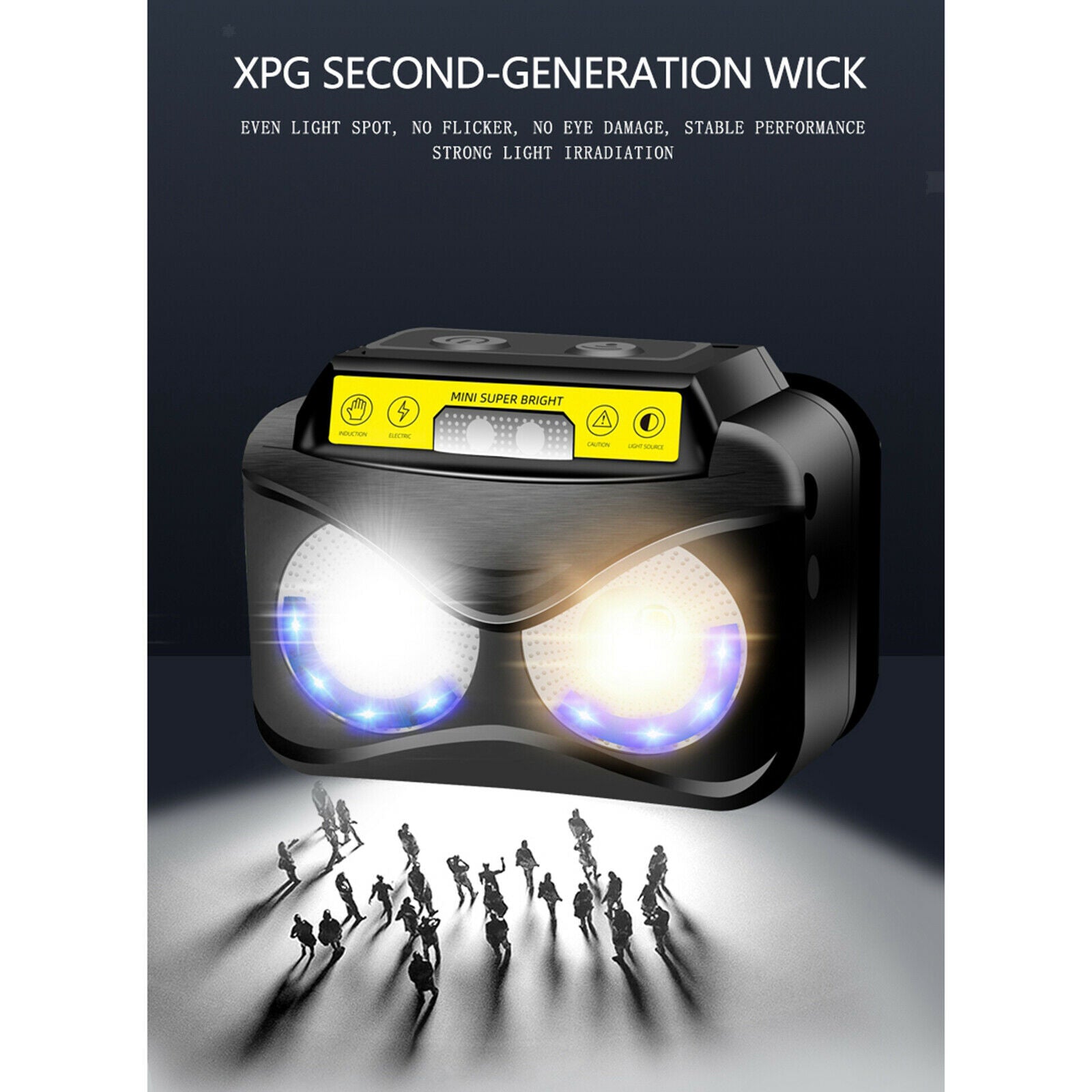 Rechargeable Headlamp Motion Sensor Mini Light Waterproof Lamp Headlight