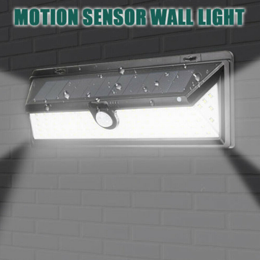 66 LED Garden Lamp Solar Power PIR Motion Sensor Wall Light Outdoor Yard Path
