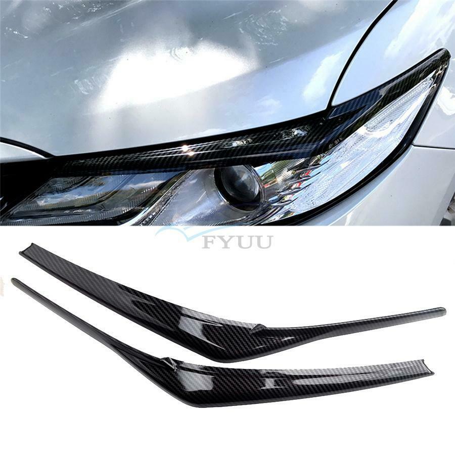1 Pair Waterproof Headlight Eyebrow Trim Cover For Toypta Camry LE XLE XSE 18-21