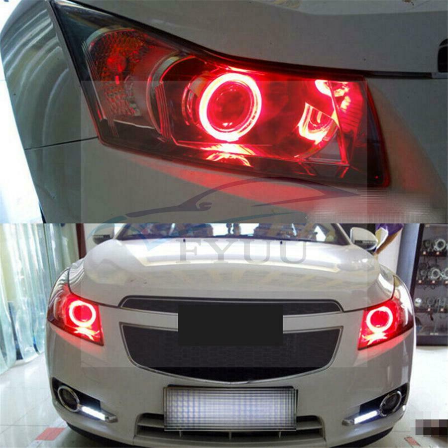 2pcs Red 2.5" LED Light Guide Angel Eyes Halo Rings for Car Headlights Retrofit