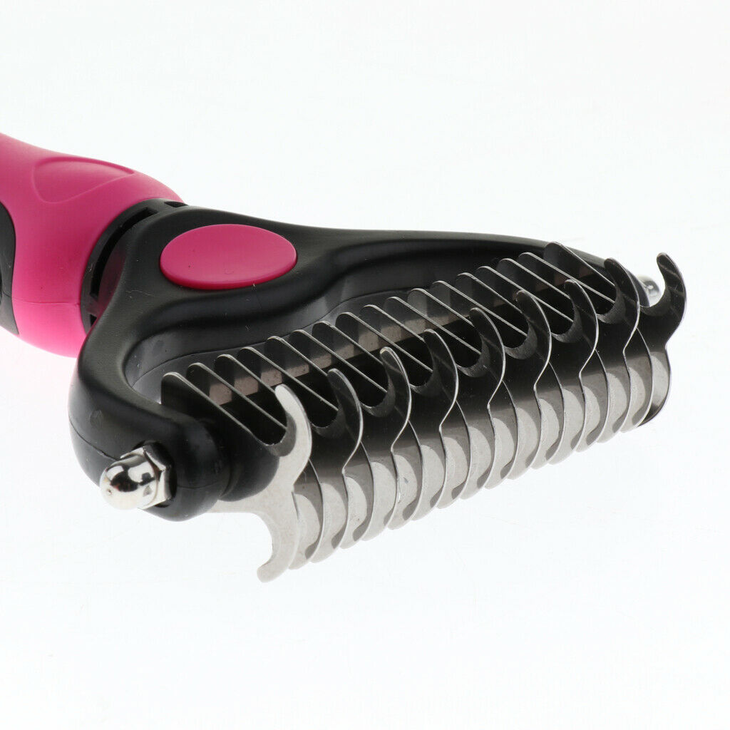 Pet Dog Cat Dematting Comb Double Sided Open Knot Grooming Rake Comb