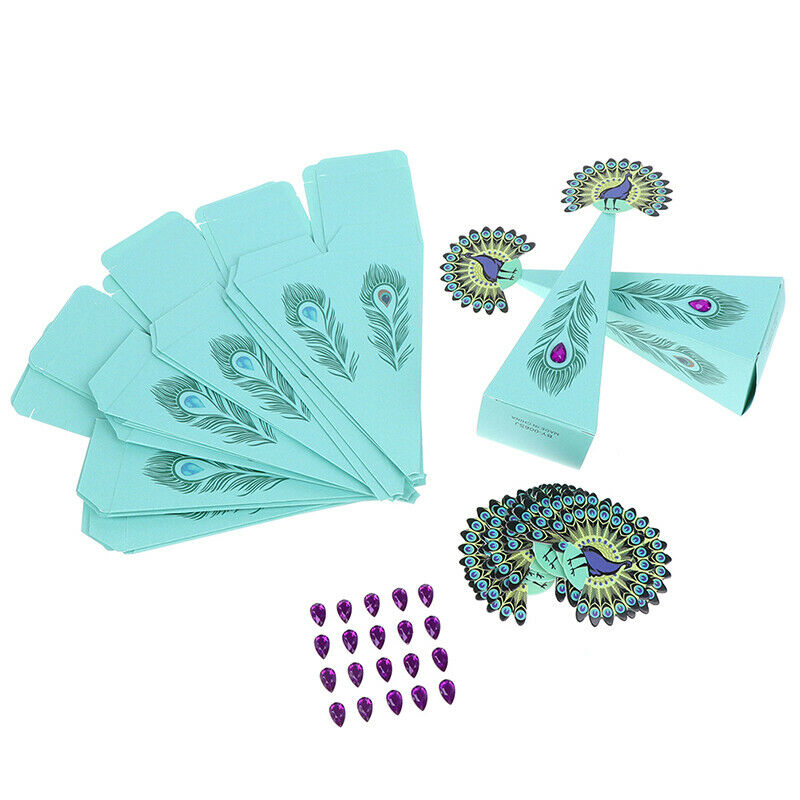 20pcs Peacock Party Candy Boxes Peacock Theme DIY Gift Box Kids Birthday ZTK Qx