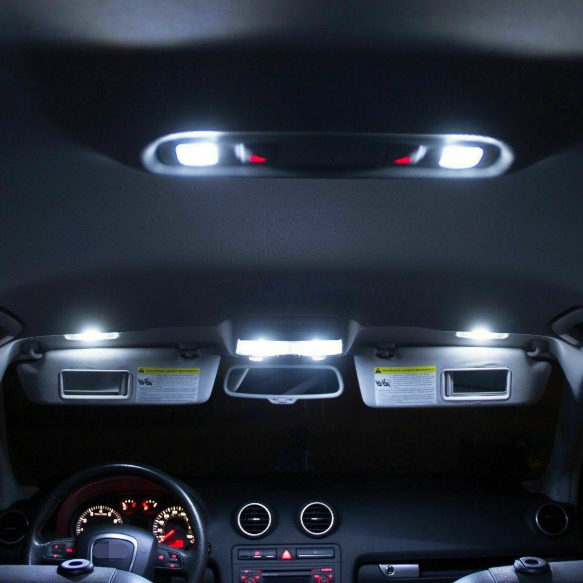 11PCS  White LED Lights Interior Package for T10 & 31mm Map Dome License Plate