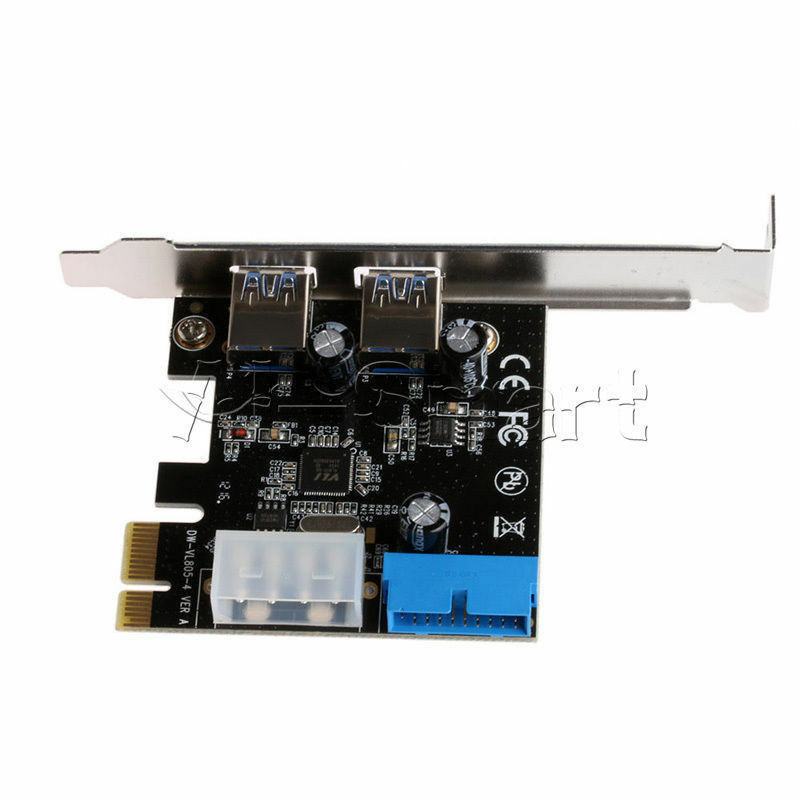 PCI 2Ports Exprimer USB 3.0 Panneau Avant + 4-Pin & 20 Broche ContrÃ´le Carte (B)
