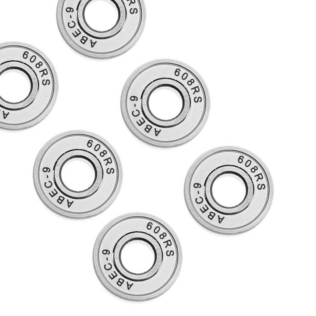 608rs Skateboard Bearing 8mm Bearing for Longboard Inline Hockey White+Black
