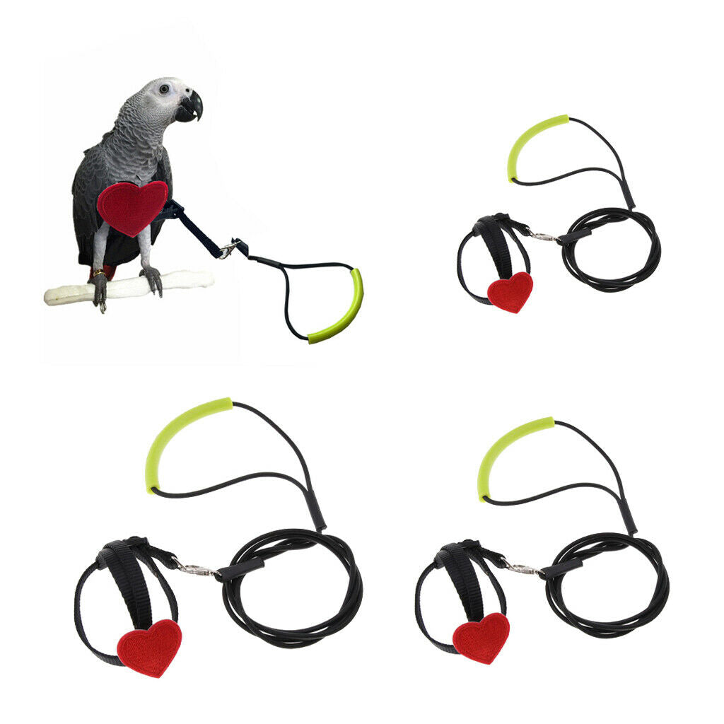 3x Bird Leash Outdoor Adjustable Training Rope for