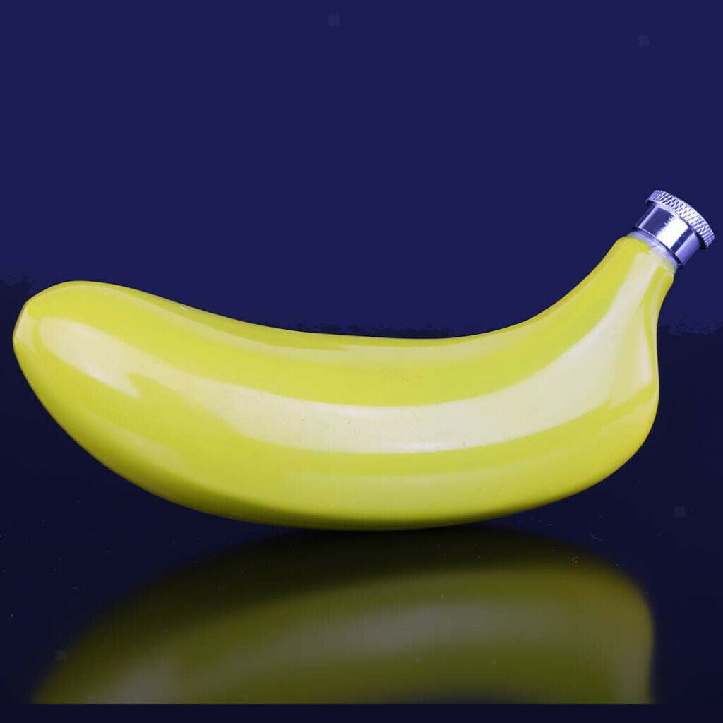 2pcs Cute Banana Hip Flask 150ml Portable Stainless Steel Alcohol Flagon Camping