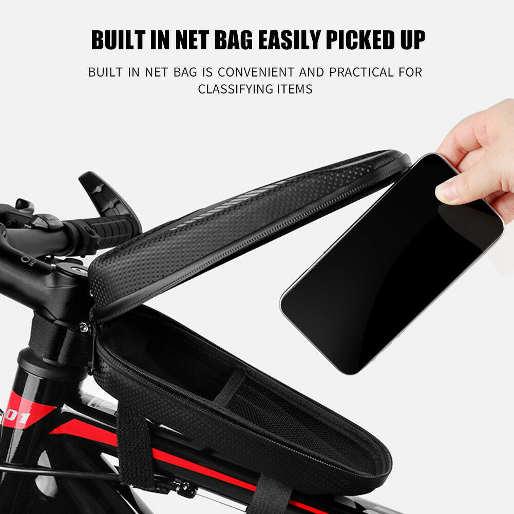 Bicycle Frame Front Top Tube Bag Waterproof Reflective Large MTB Bike Pack @