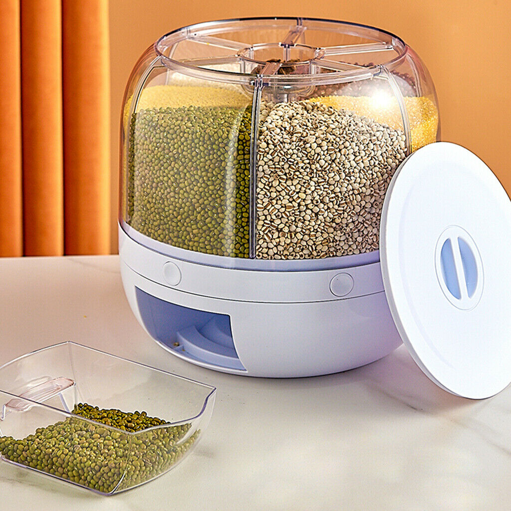 Rice Dispenser Countertop Rice Bucket Cereal Storage Container Tank Rotating