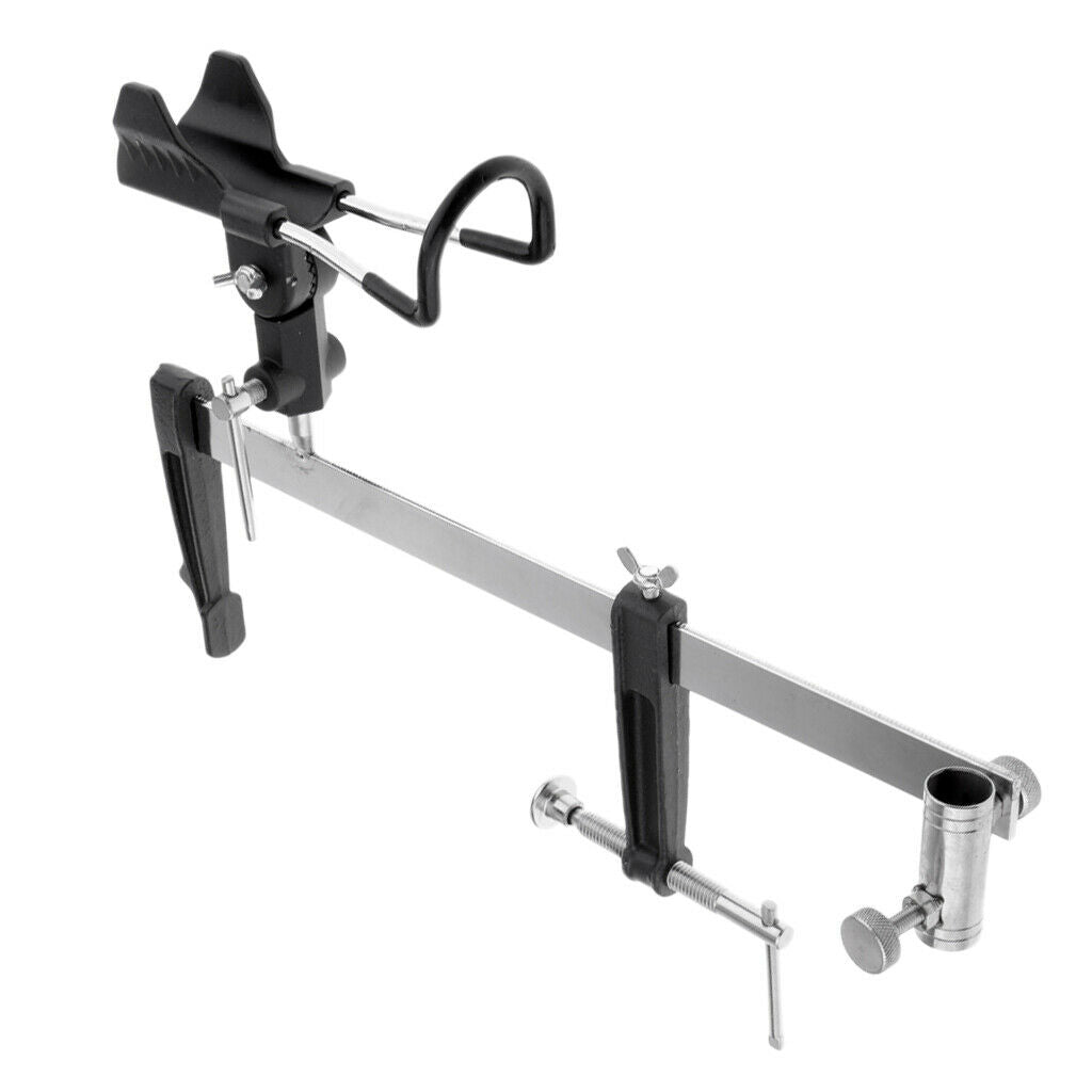 Adjustable Fishing Rod Holder Rest Pole Braet W/ Baits Tray Stand