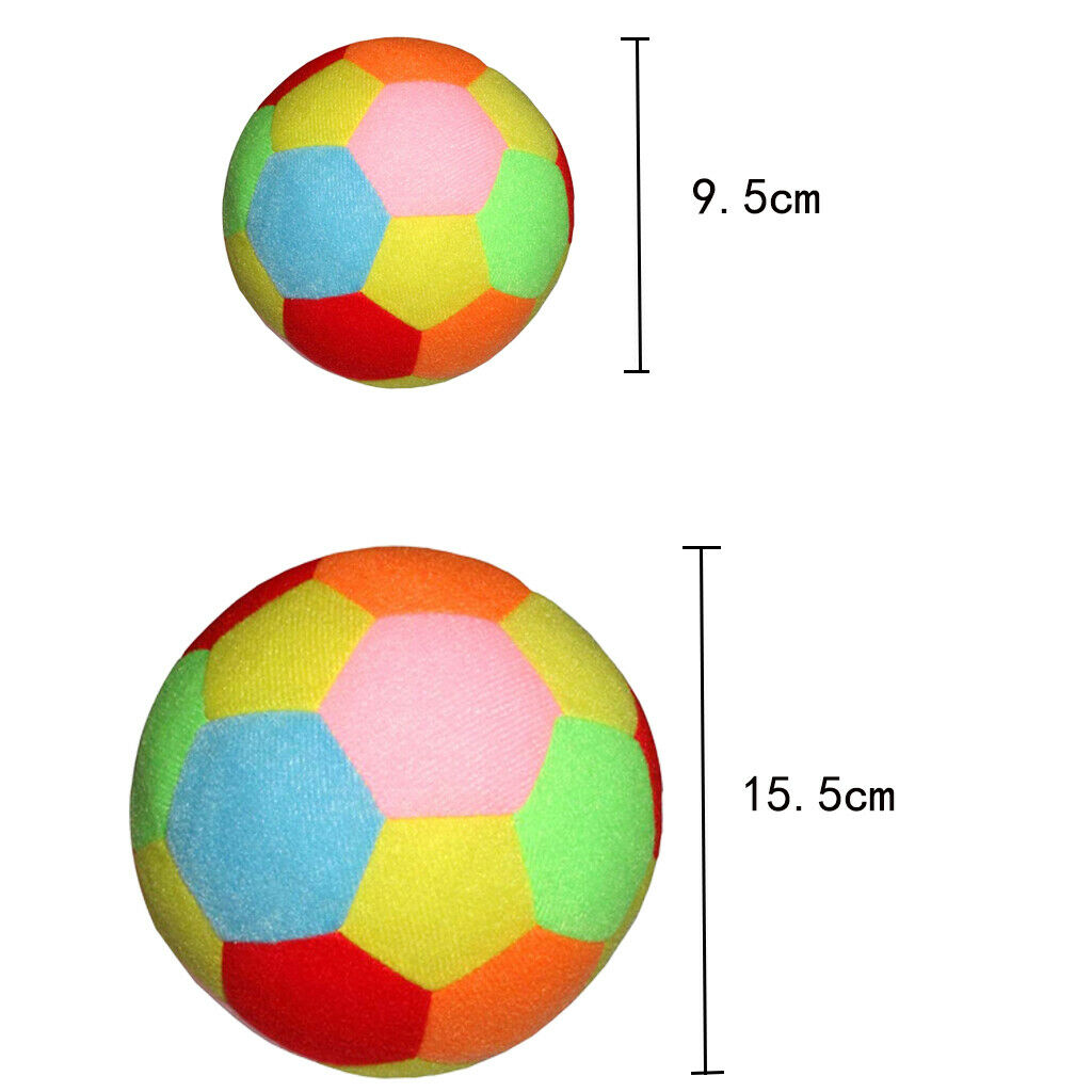 2x Kids Stuffed Soccer Cute Colorful Kids Cloth Ball Indoor Outdoor Sports