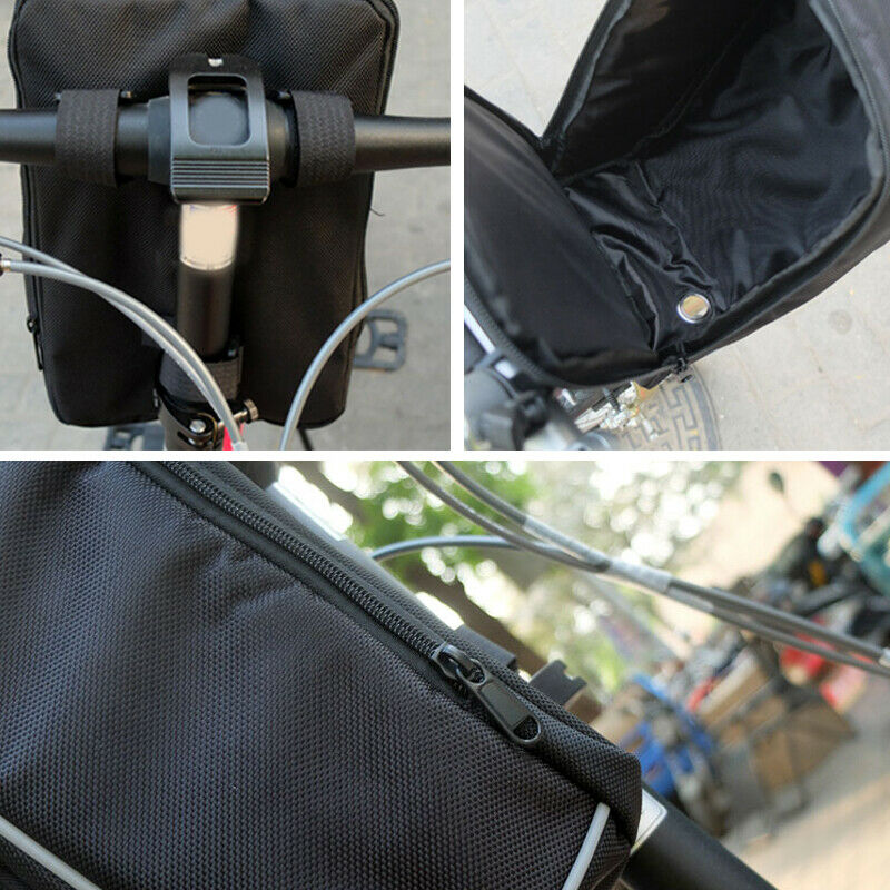 1x Bicycle Electric Scooter Waterproof Storage Front Handlebar Hanging Bag Black