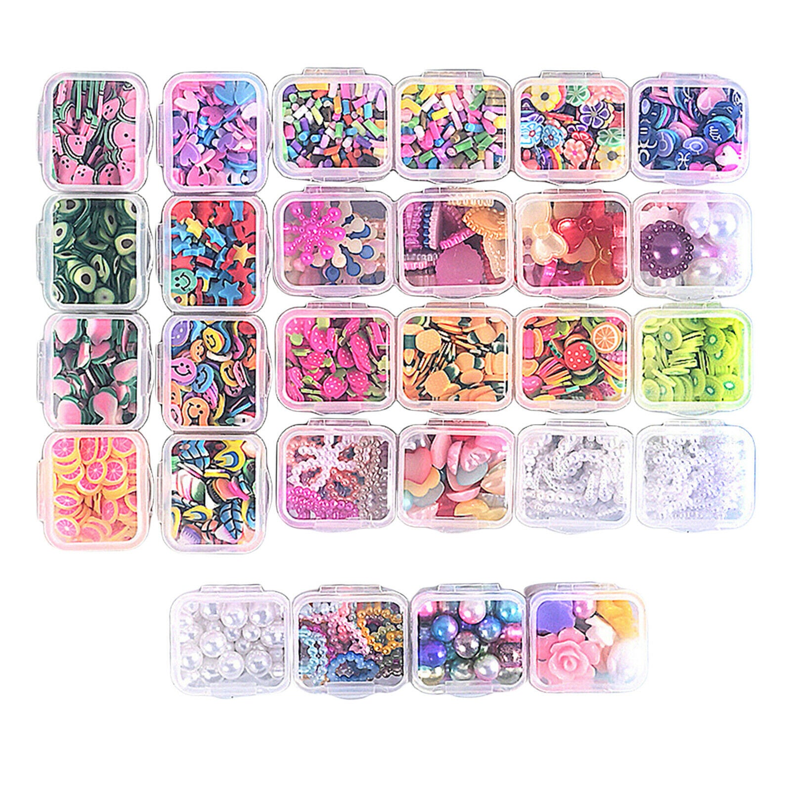 28Pcs Nail Art Charms Simulation Creamy, 28 Different Types Decoration,